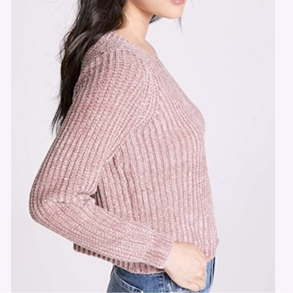 BB Dakota light Pink Smooth Sailing Crewneck Chenille ribbed knit Sweater - Picture 2 of 10